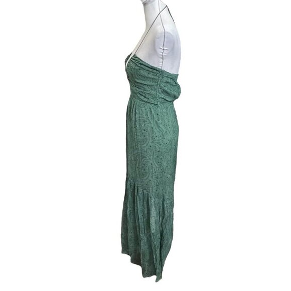 Suboo Stella Cut-Out Maxi Dress Green Women’s Size XS Halter Chiffon Flawed - Picture 6 of 13